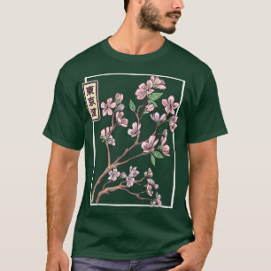 Japanese Cherry Blossom Drawn Flower Minimalistic  T-Shirt