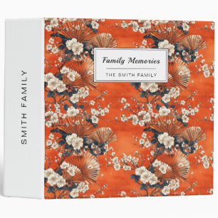 Japanese Cherry Blossom Fan Pattern (1) 3 Ring Binder