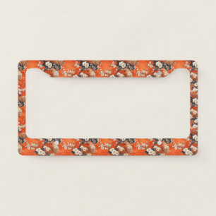 Japanese Cherry Blossom Fan Pattern (1) License Plate Frame