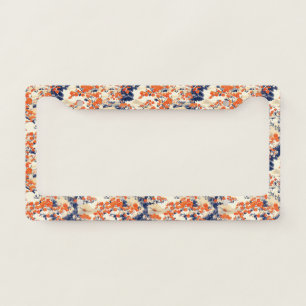 Japanese Cherry Blossom Fan Pattern (2) License Plate Frame