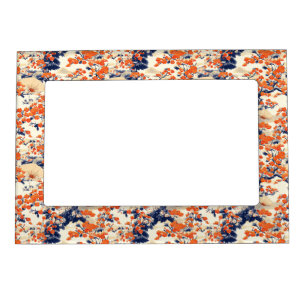 Japanese Cherry Blossom Fan Pattern (2) Magnetic Frame