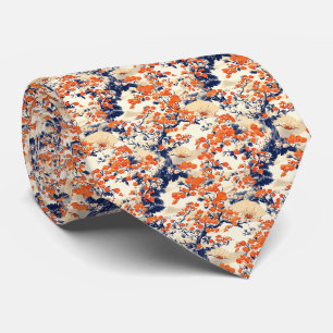Japanese Cherry Blossom Fan Pattern (2) Neck Tie