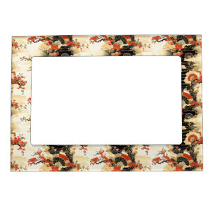 Japanese Cherry Blossom Fan Pattern (3) Magnetic Frame