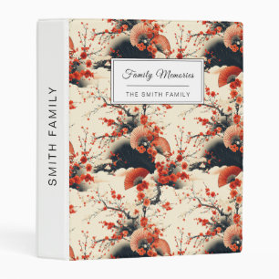 Japanese Cherry Blossom Fan Pattern (7) Mini Binder
