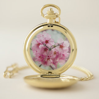 Japanese Cherry Blossom Flower Pocket Watch