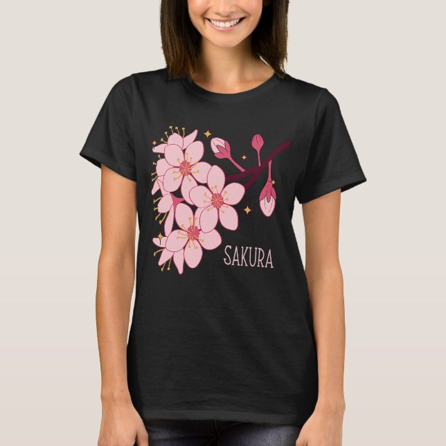 Japanese Cherry Blossom Flower  Sakura Tree Hanami T-Shirt (Front)