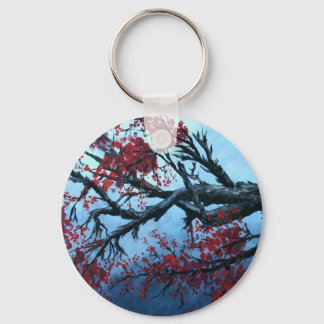 japanese cherry blossom flower tree  oriental art keychain