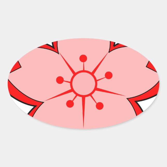 Japanese Cherry Blossom Oval Sticker (Front)