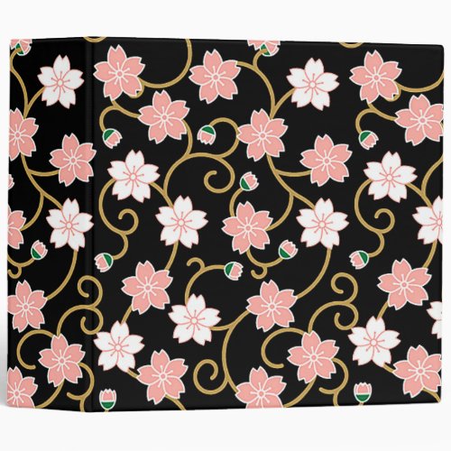 Japanese Cherry Blossom Pattern 3 Ring Binder