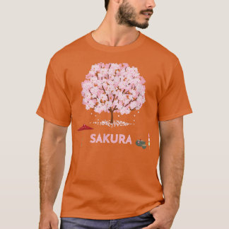 Japanese Cherry Blossom Pink Sakura Flower Tree Ha T-Shirt