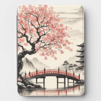 Japanese Cherry Blossom Red Bridge Garden Kindle Cover