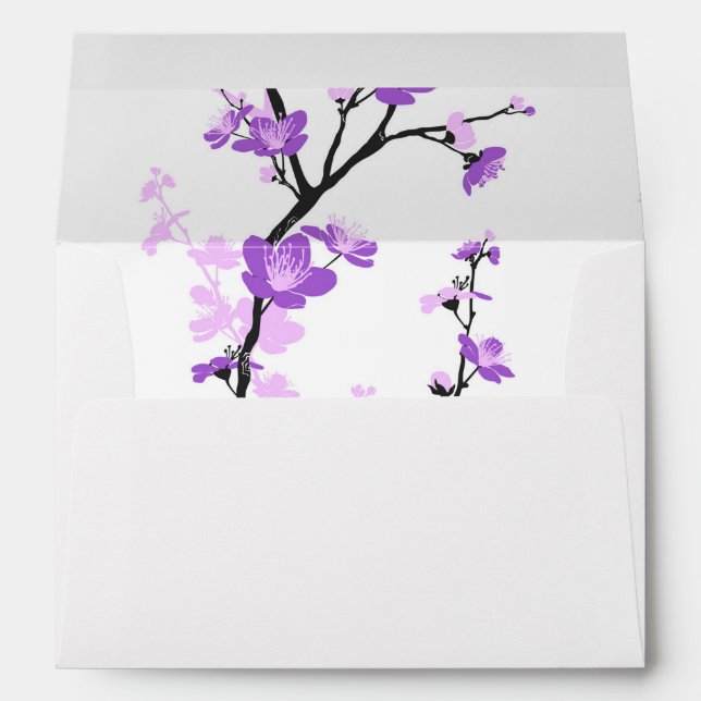 Japanese cherry blossom, royal purple, flower,girl envelope (Back (Bottom))