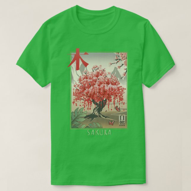 Japanese Cherry Blossom Sakura Flower Tree Nature  T-Shirt (Design Front)