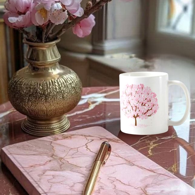 Japanese Cherry Blossom Sakura Tree Floral Art Ele Coffee Mug (Creator Uploaded)