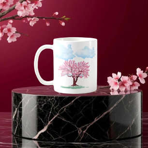 Japanese Cherry Blossom Sakura Tree Floral Art Ele Coffee Mug