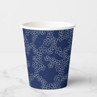 Japanese cherry blossom sakura white on blue