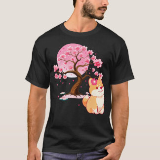Japanese Cherry Blossom Shiba Inu Sakura Flower T-Shirt