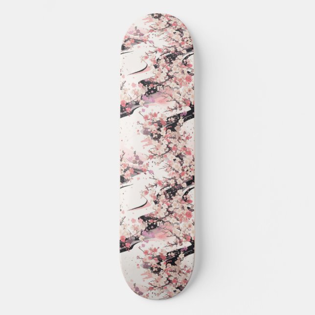 Japanese Cherry Blossom Skateboard (Front)