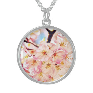Japanese Cherry Blossom Sterling Silver Necklace