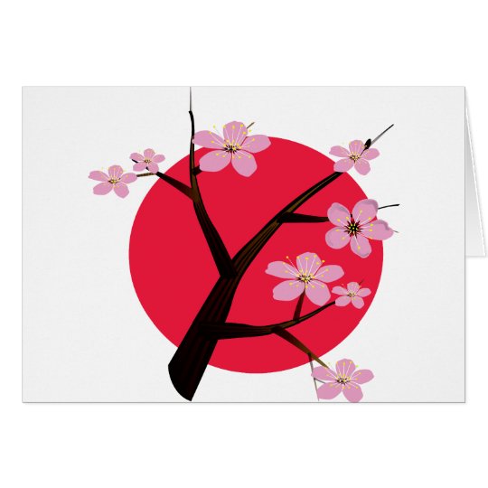 Japanese Cherry Blossom Tattoo Card