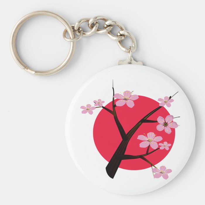 Japanese Cherry Blossom Tattoo Keychain