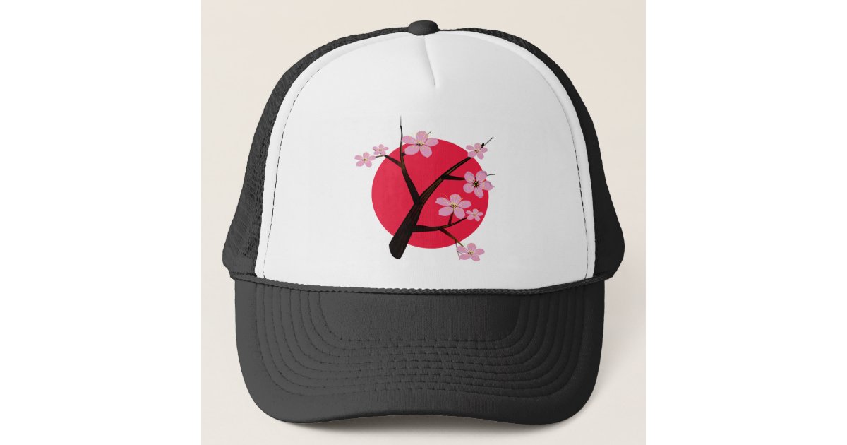 Japanese Cherry Blossom Tattoo Trucker Hat