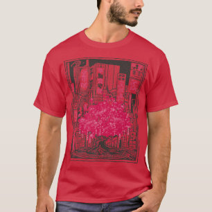 Japanese Cherry Blossom Tree City Sakura Anime Gra T-Shirt
