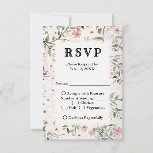 Japanese Cherry Blossoms Flowers Wedding RSVP