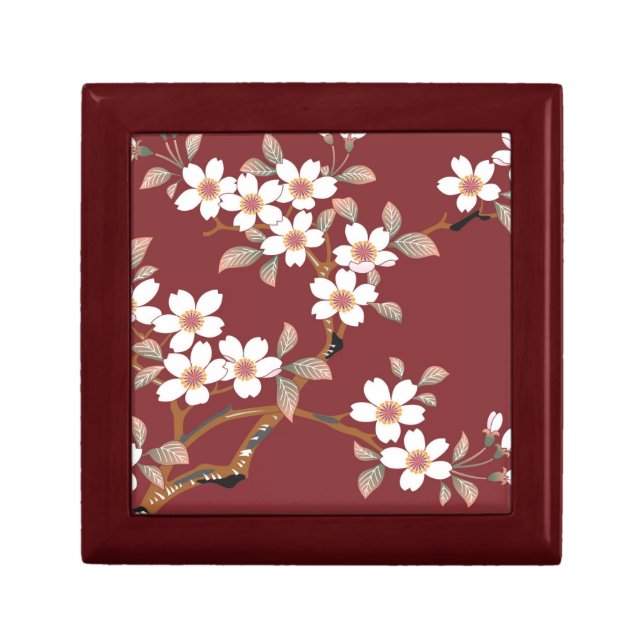 Japanese Cherry Blossoms Keepsake Box (Front)