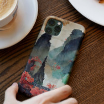 Japanese Cherry Blossoms Mountain Forest Monogram Case-Mate iPhone 14 Case