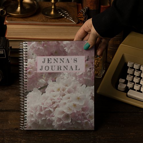 Japanese Cherry Blossoms Personalized Floral Notebook