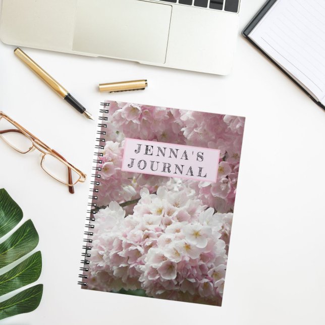 Japanese Cherry Blossoms Personalized Floral Notebook (In Situ)