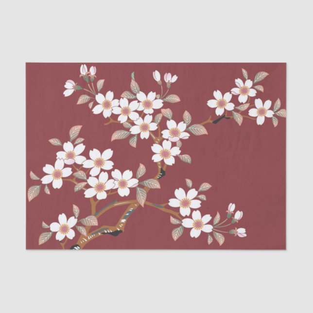 Japanese Cherry Blossoms Tissue Paper (Front)