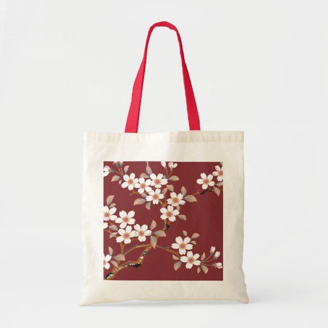 Japanese Cherry Blossoms Tote Bag (Front)