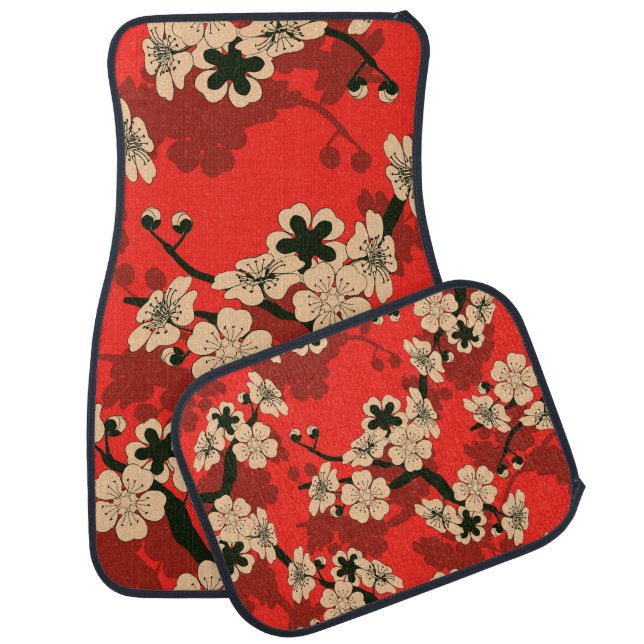 Japanese Cherry Branch: Stylish Car Floor Mat (Set)