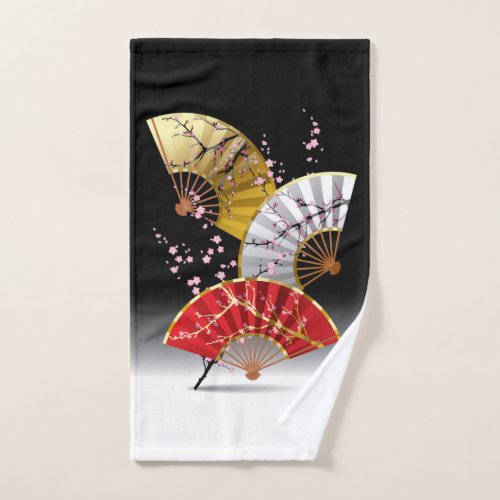 Japanese Cherry Fans Hand Towel