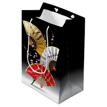 Japanese Cherry Fans Medium Gift Bag by FantasyCandy at Zazzle