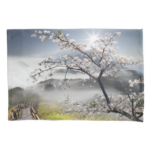 Japanese Cherry Landscape 1 side Pillowcase