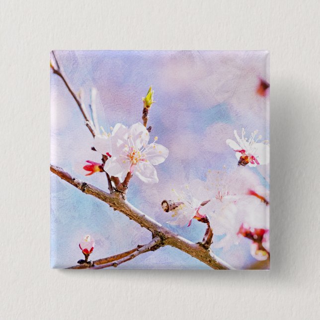 Japanese Cherry - Sakura In Bloom Button (Front)