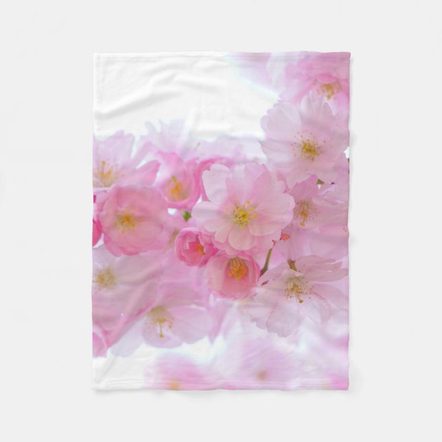 Japanese Cherry Tree Blossom Fleece Blanket (Front)