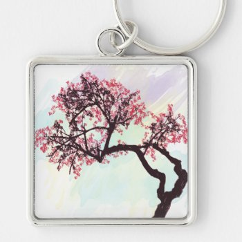 Japanese Cherry Tree Blossom Keychain by gidget26 at Zazzle