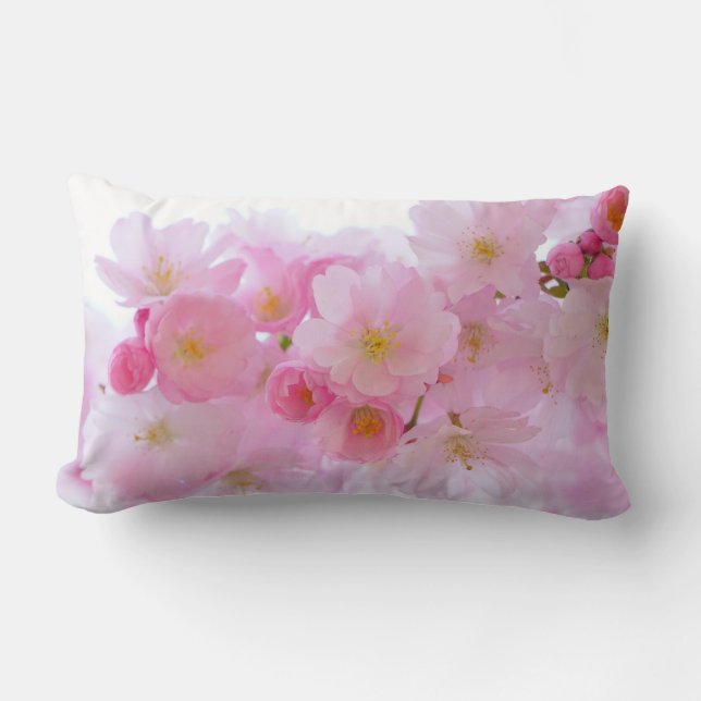 Japanese Cherry Tree Blossom Lumbar Pillow (Front)