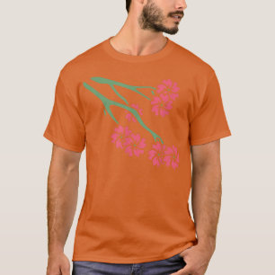 Japanese Cherry tree Sakura blossom minimalist gra T-Shirt