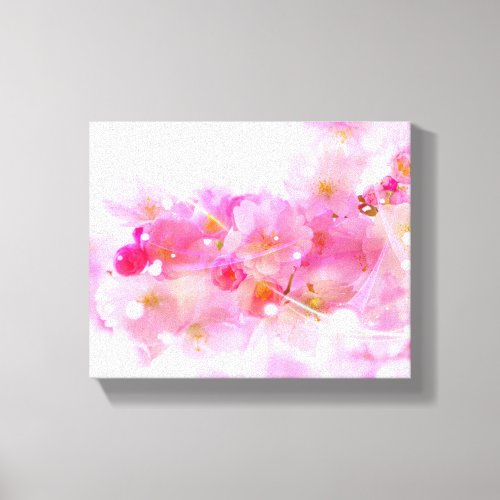 Japanese Cherry Tree with Pastel Pink Blossoms Canvas Print