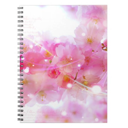 Japanese Cherry Tree with Pastel Pink Blossoms Notebook