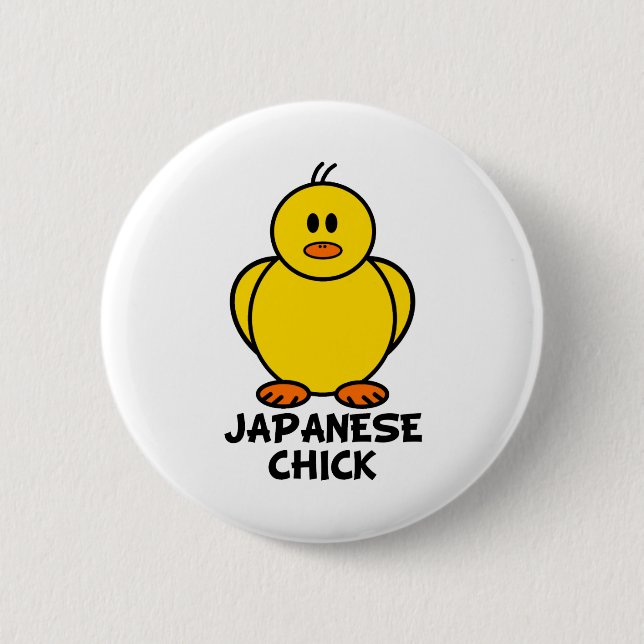 Japanese Chick Pinback Button (Front)