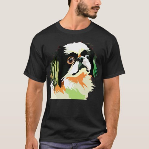 Japanese Chin Art Dog Lover Gifts T_Shirt