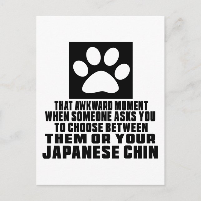 JAPANESE CHIN. AWKWARD DESIGNS POSTCARD (Front)