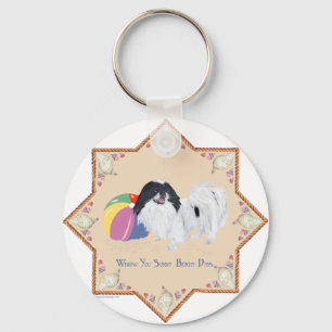 Japanese Chin Beach Ball Keychain
