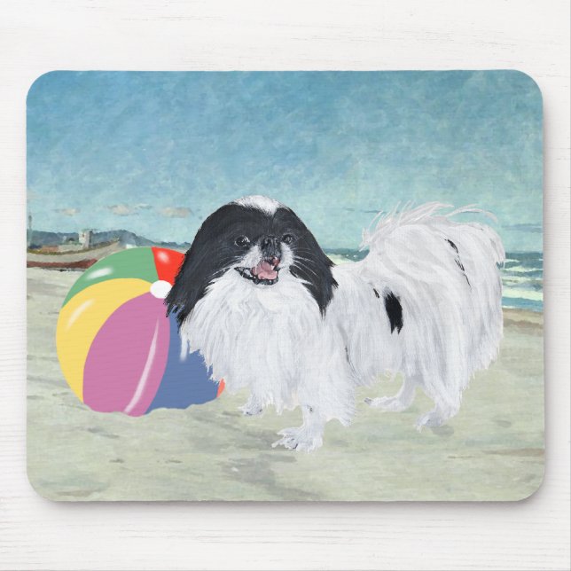 Japanese Chin Beach Ball Mouse Pad (Front)